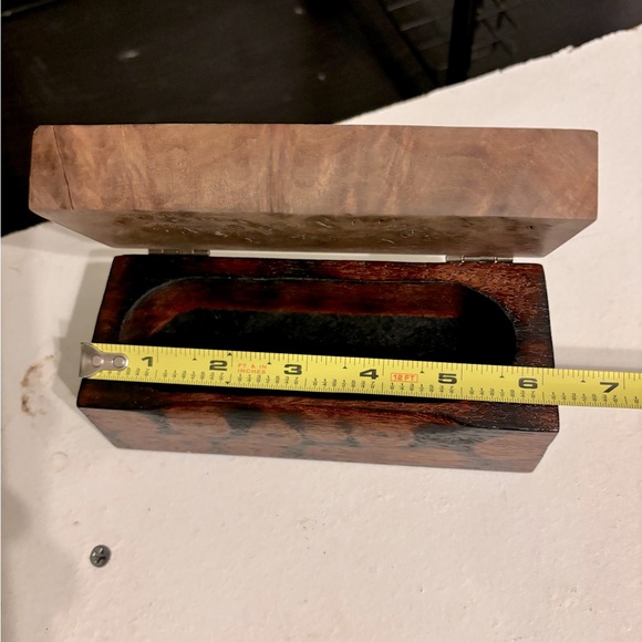 Custom Made Trinket Box Brown Mallee Burl And Australian Red Mallee Burl Wood - Picture 9 of 11